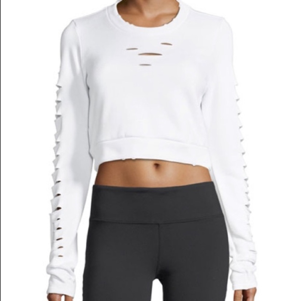 Alo Ripped Warrior Crop Sweatshirt
